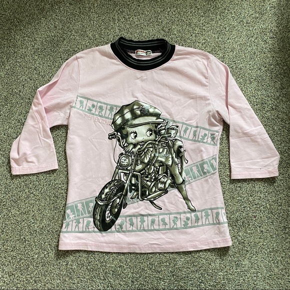 Betty Boop Pastel Y2K Graphic Mockneck Top - Picture 3 of 7